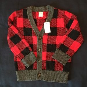 Red Plaid Cardigan